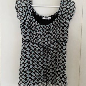 Polka dot design peasant top
